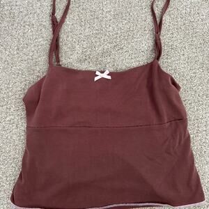 Edikted Bow Front Cropped Tank Top Sz S